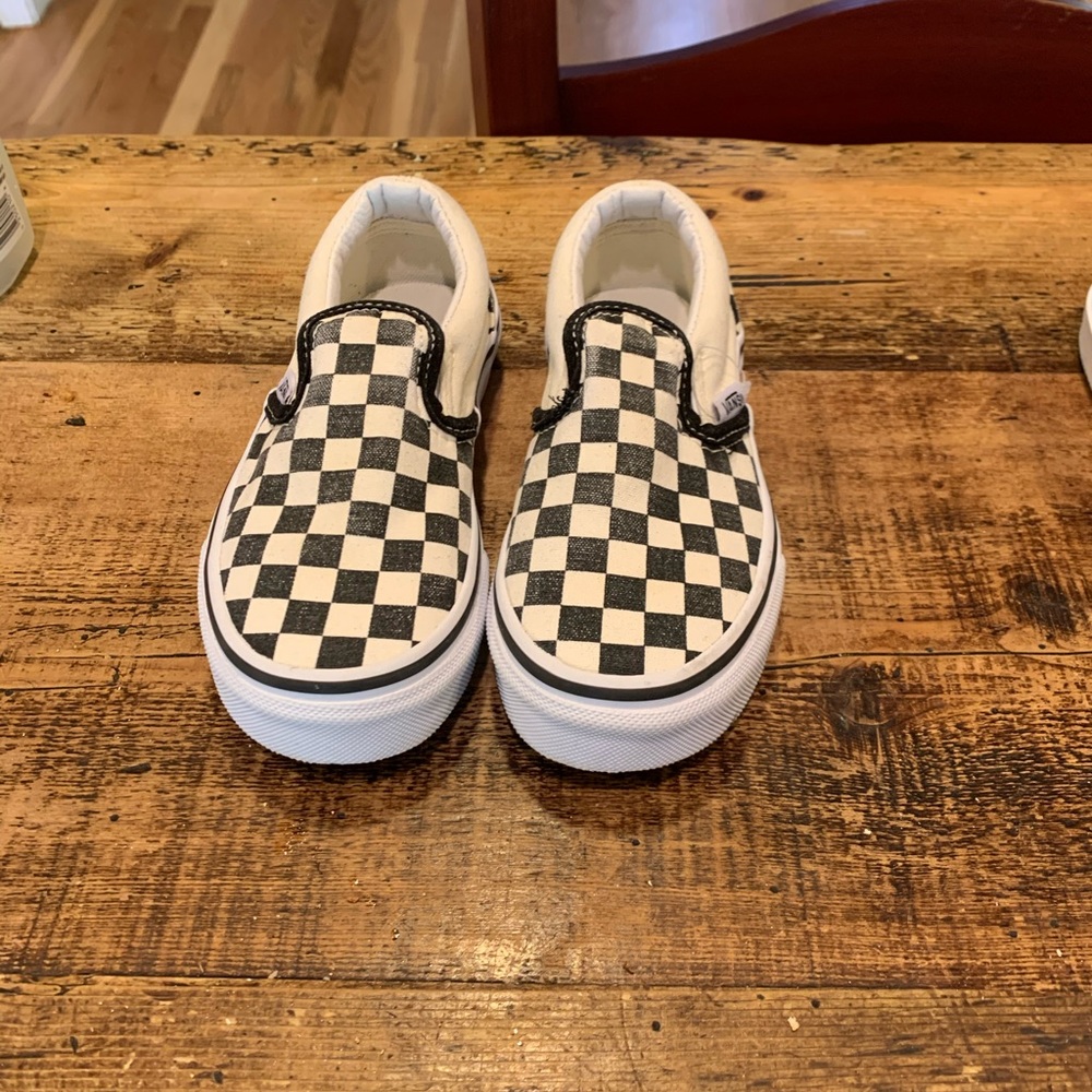 Vans Checkerboard Slip Ons. Kid Size 11